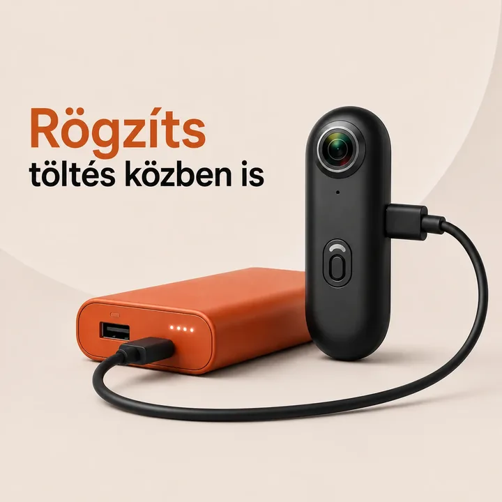 Pocket kamera — rögzítés töltés közben is
